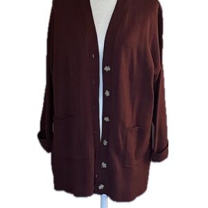 LOFT Burgundy Cardigan